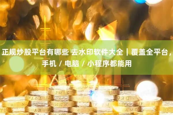 正规炒股平台有哪些 去水印软件大全｜覆盖全平台，手机 / 电脑 / 小程序都能用