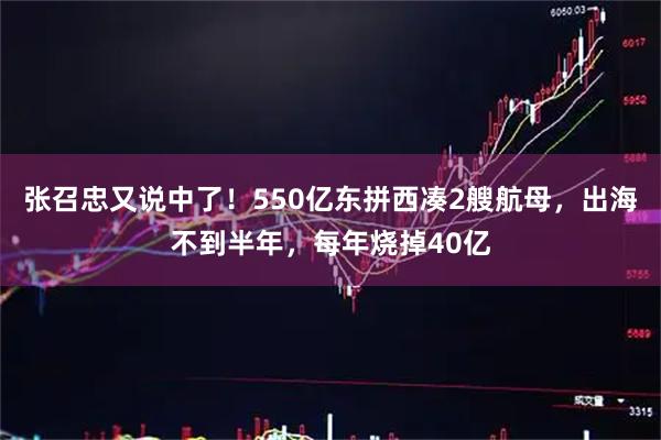 张召忠又说中了！550亿东拼西凑2艘航母，出海不到半年，每年烧掉40亿