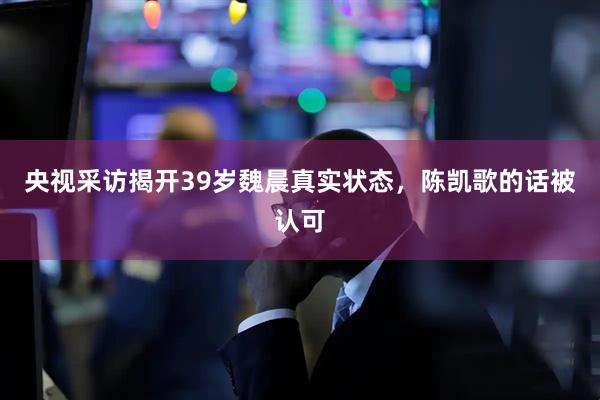 央视采访揭开39岁魏晨真实状态，陈凯歌的话被认可