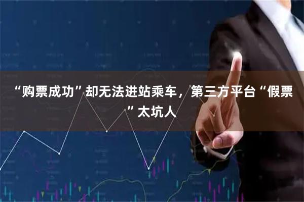 “购票成功”却无法进站乘车，第三方平台“假票”太坑人